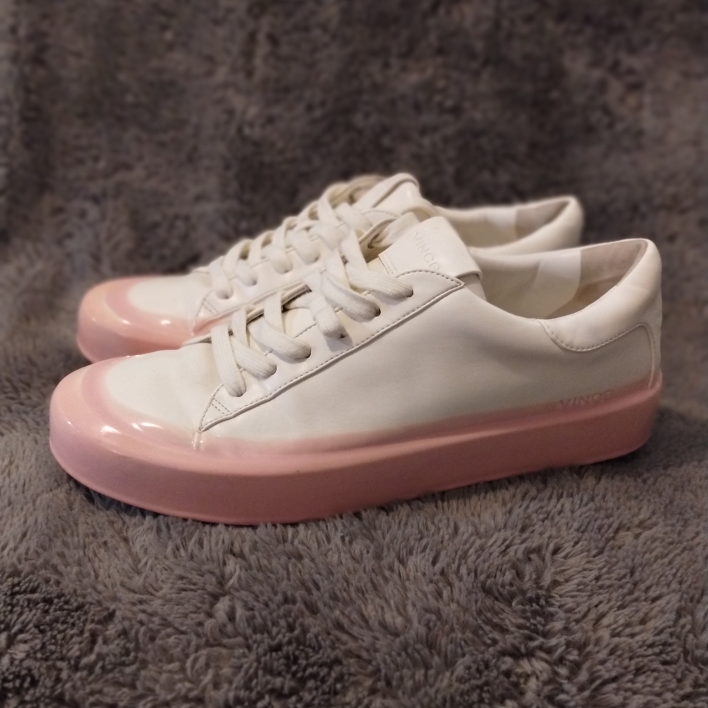 Vince White and Pink Women's Sneakers Size 8